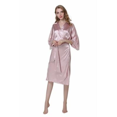 China Breathable Women's Silk Bridal Bathrobe Party Set Satin Bridal Robes For Women for sale