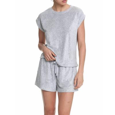 China Hot Sales Breathable Women Pajamas Two Piece Set Shorts Sleepwear for sale