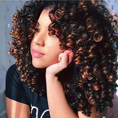 China Short Hair Ombre Glueless Cosplay Synthetic Afro Wigs Kinky Curly Curly Wigs For Women for sale