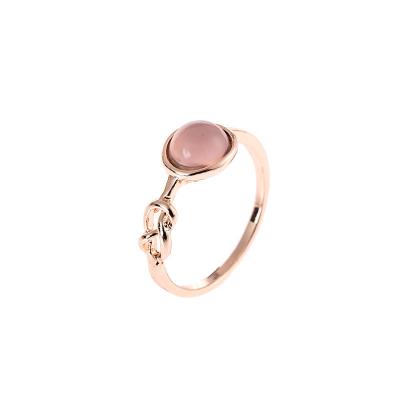 China Sale Retro Cute Instant Oval Moonstone 18K Rose Gold Plated Oval Flame Cut Engagement Wedding Jewelry Ring for sale