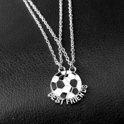 China 2022 World Cup casual/sports hot sale version of alloy football pendant necklace football best friends pendant necklace for sale