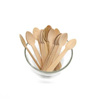 China Outdoor Travel Disposable Bamboo Ice Cream Dessert Spoon Small Coffee Tea /Fast/Food Scoop for sale