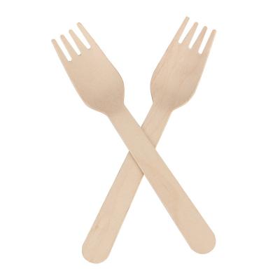 China Eco-friendly Disposable Biodegradable Disposable Wooden Fork Disposable Birch Wood Fork for sale