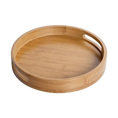 China Food Serving Multifunctional Bamboo Cheese Dishes, Coffee Tea And Fruit Serving Tray, Round Dishes for sale