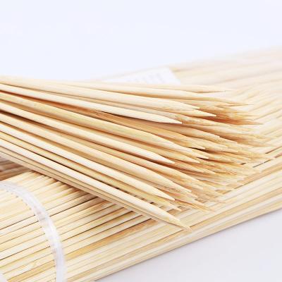 China Easily Cleaned 3.0mm 30cm Buffet Chicken Meat Kabab Rotisseri BBQ Grill Round Bamboo Sticks for sale