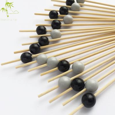 China Easily Cleaned Bamboo Bead Shape Design Food Picks for sale