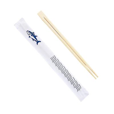 China Wholesale Custom Printed 20cm Disposable Chinese Bamboo Chopsticks In Paper Sleeve for sale