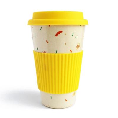 China Sustainable Customize Reusable Bamboo Fiber Coffee Mug for sale