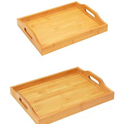 China Eco-Friendly Custom Large Bamboo Serving Tray With Handle for sale