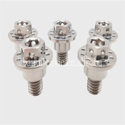 China HEX Hexagon Flange Titanium Alloy Bolts Motorcycle Modified Flange With Hole Screws for sale