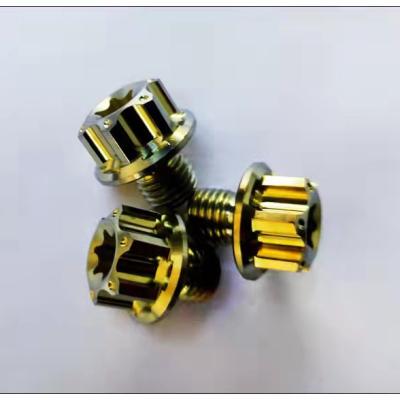 China HEX Titanium Alloy Flange Bolt m8m10m12m14 Automobile Motorcycle Electric Vehicle Refitting Screw for sale