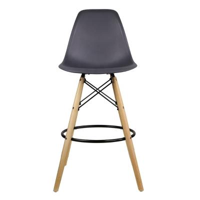 China Free Sample Sales High Quality Manufacturer PP Chair Wooden Leg Bar Chair for sale