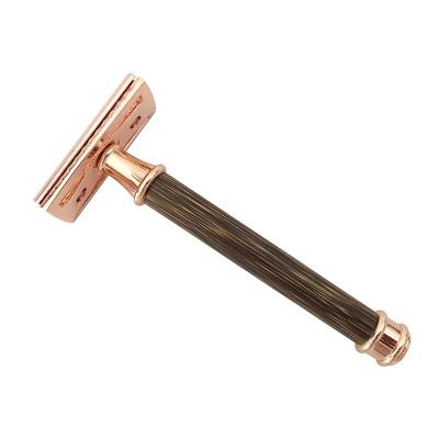 China Twin Blade Bikini Lady Safety Razors Body Double Edge Safety Razors Bamboo Handle Safety Razor for sale