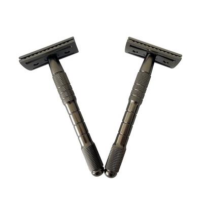 China Twin Edge Metal Double Edge Metal Razor Safety Design Profession Blade Brass Safety Razors With Blades For Men for sale