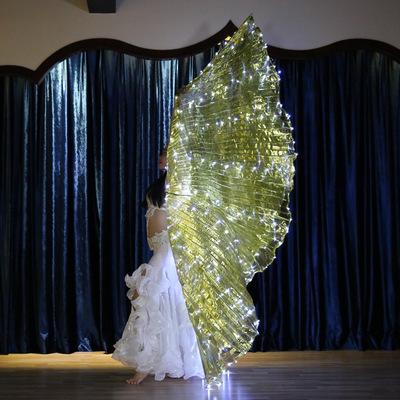 China Durable One Led Belly Bancing lsis Wings Retractable Baton Nightclubs DJ Wing Girls Dance Costumes With Bar Parties Catwalk Costumes for sale