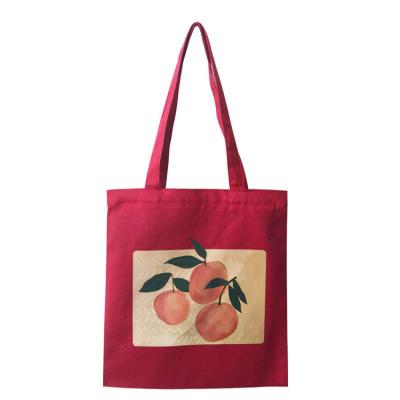 China Eco Friendly Eco Friendly Canvas Products Wholesale Organic Printing Burgundy Reusable Cotton Canvas Tote Bag for sale