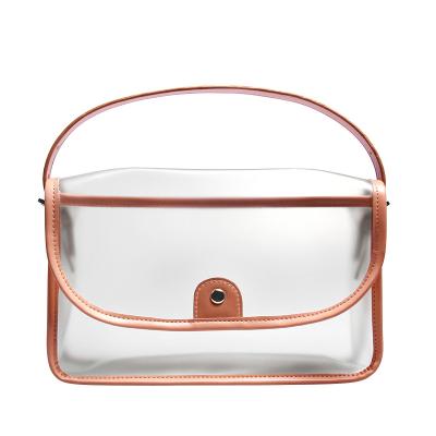 China New Fashoion Style Transparent Portable Makeup Bag Waterproof Printing Make Up Pouch PVC Handing Cosmetic Bags for sale