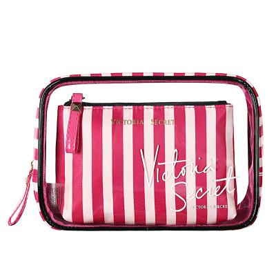 China New Fashoion Style Transparent Portable Makeup Bag Waterproof Printing Make Up Pouch PVC Cosmetic Bags for sale