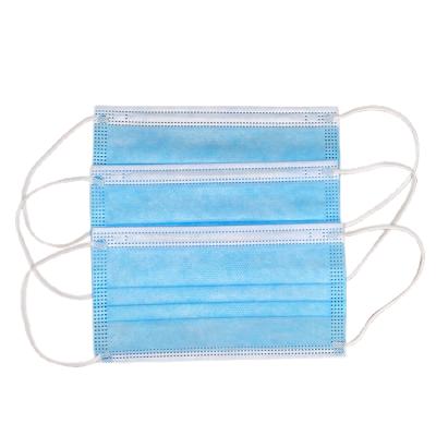 China Cheap medical care for sale non-woven non-woven 3-ply non-medical face mask blue disposable blue supplier for sale