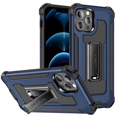 China Anti-drop Pro Max Mini Kickstand Case Anti-drop Armor Phone Case For Iphone 12 Shockproof With Stand for sale