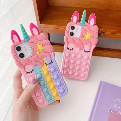 China Anti-fall compression bubble phone case silicone jumping 3d wiggle toys phone case for iphone 13 pro max for sale