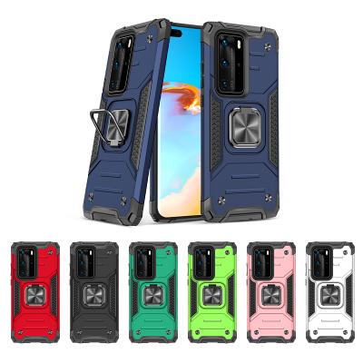 China Shockproof For Huawei P30 Magnet Shockproof Phone Case, 360 Degree Rotation Ring Kickstand Mobile Phone Back Cover For Huawei P40 Pro Case for sale