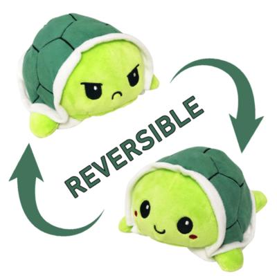 China Dropshipping 15cm Kids Turtles Reversible Stuffed Animal Plushies Filp Reversible Mood Turtle Plush Toy for sale