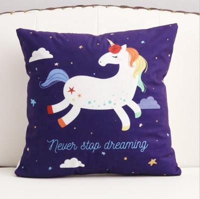 China Massage Factory Wholesale Custom Unicorn Pillow Animal Print Cushion for sale