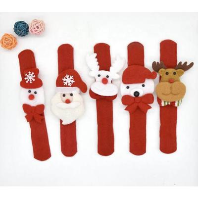 China Funny Cartoon Slap Bracelet Christmas Gift Kids Play Plush Bracelet for sale