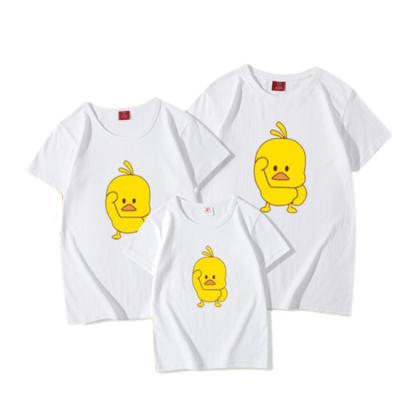 China 2022 New Parent-child Summer Wholesale White Round Neck Print Short Sleeve T-shirt Short Clothes T-shirt for sale