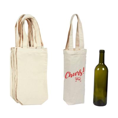 China Factory Direct Supply High Quality Custom Canvas Handled Logo Cotton Wine Tote Bag for sale