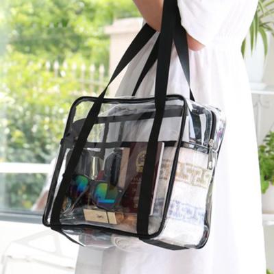 China Factory Direct Fashion High Quality Custom Logo Clear Travel Tote for sale