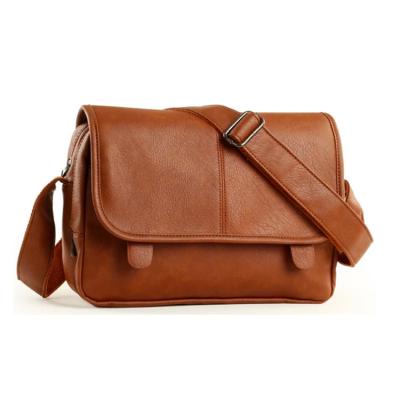 China Custom Canvas Logo Leather or PU Vegan Leather Messenger Bag for sale