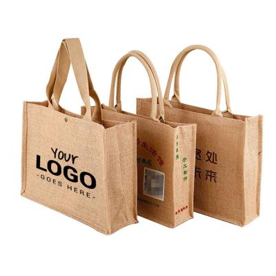 China Custom Handled Jute Tote Burlap Hemp Handbag Linen Beach Bags Hemp Handbag Jute Beach Bag for sale