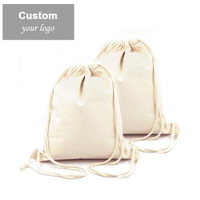 China Factory Logo Small Canvas Drawstring Bags Custom Made High Quality Wholesale Sugar Packaging Pouch String Canvas Drawstring Bags for sale