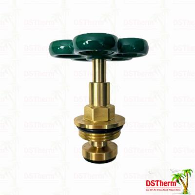 China Customized Heavier Type Stop Valve Cartridge With Green Handle Brass Cartridge Brass Spindle Valve Top Part for sale