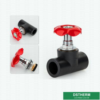 China Plastic Handle With Chrome Plated Brass Valve Cartridges For PE Stop Valve for sale