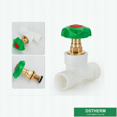 China Plastic Handle With Chrome Plated Brass Valve Cartridges For PE Stop Valve for sale