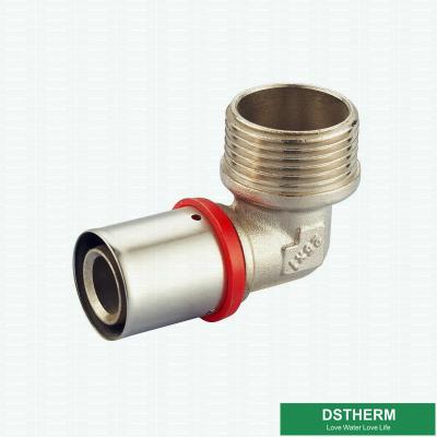 China Customized Male Threaded Elbow Compression Brass Press Union Fittings For Pex Aluminum Pex Pipe for sale