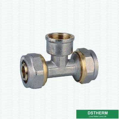 Китай Подгонянная женская продетая нитку латунная арматура обжатия тройника привинчивает штуцеры для трубы Pex алюминиевой Pex продается