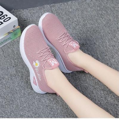 China Cushioning Hongyan Shoes Women Korean sports casual shoes mesh surface breathable wear-resistant running shoes for sale