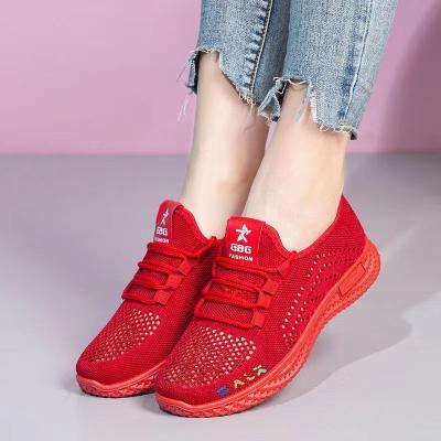 China Cushioning Hongyan Mesh shoes women's summer breathable mesh sneakers women's hollow mesh shoes for sale