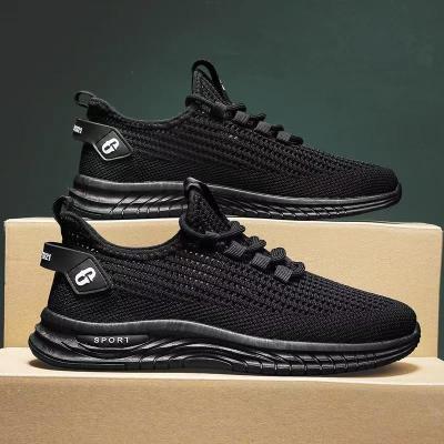 China Cushioning Hongyan Men's shoes new trend lightweight breathable flying mesh surface sports running shoes for sale