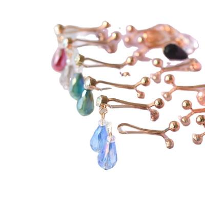 China 2021 Trendy Colorful Glass Drops Latest Design Fashion Colorful Hijab Shawl Clips Muslim Women &Children Scarf Pearl Hijab Clips for sale