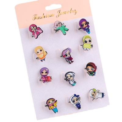 China ALLOY Factory Stock Muslim Girls Small Mix Small Size Hijab Corsage Brooch Many Shape Brooch Pin For Women Girls Scarf Silk Headband for sale