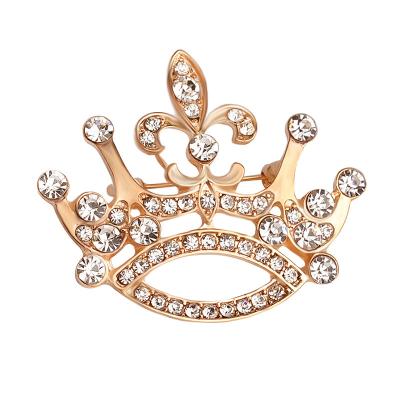 China ALLOY Vogue Diamond Crown Brooches Used Excessive Sweater Ornament For Women Shirt And Necklace Clasps For All Kinds Of Party Customize for sale