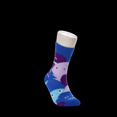 China Breathable Men Custom Design Funny Logo Socks Blue Animal Kids Dress Socks for sale