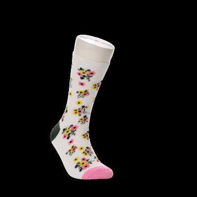 China QUICK DRY Women Flower Boots Comfortable Cotton Custom Design Girls White Socks for sale