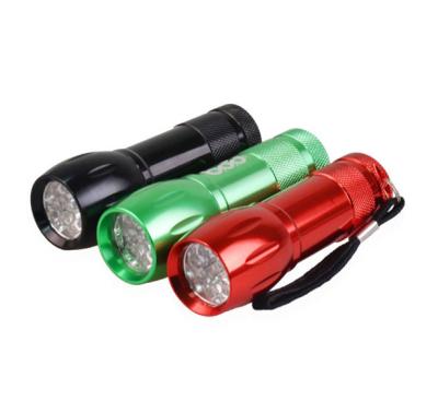 China Mini 9 LED Flashlight 9 LED Aluminum Alloy Torch Led Flashlight Tiny Portable Cheap Light for sale