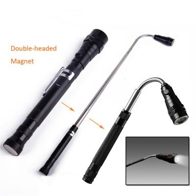 China Emergency Telescopic Magnetic Pick Up Finder Tools , Led Torch Flashlight With Magnet On Two Heads for sale